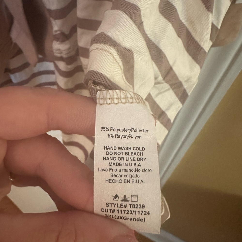 Blumin Beige and Brown Striped Button-Down Shirt - Picture 2 of 3
